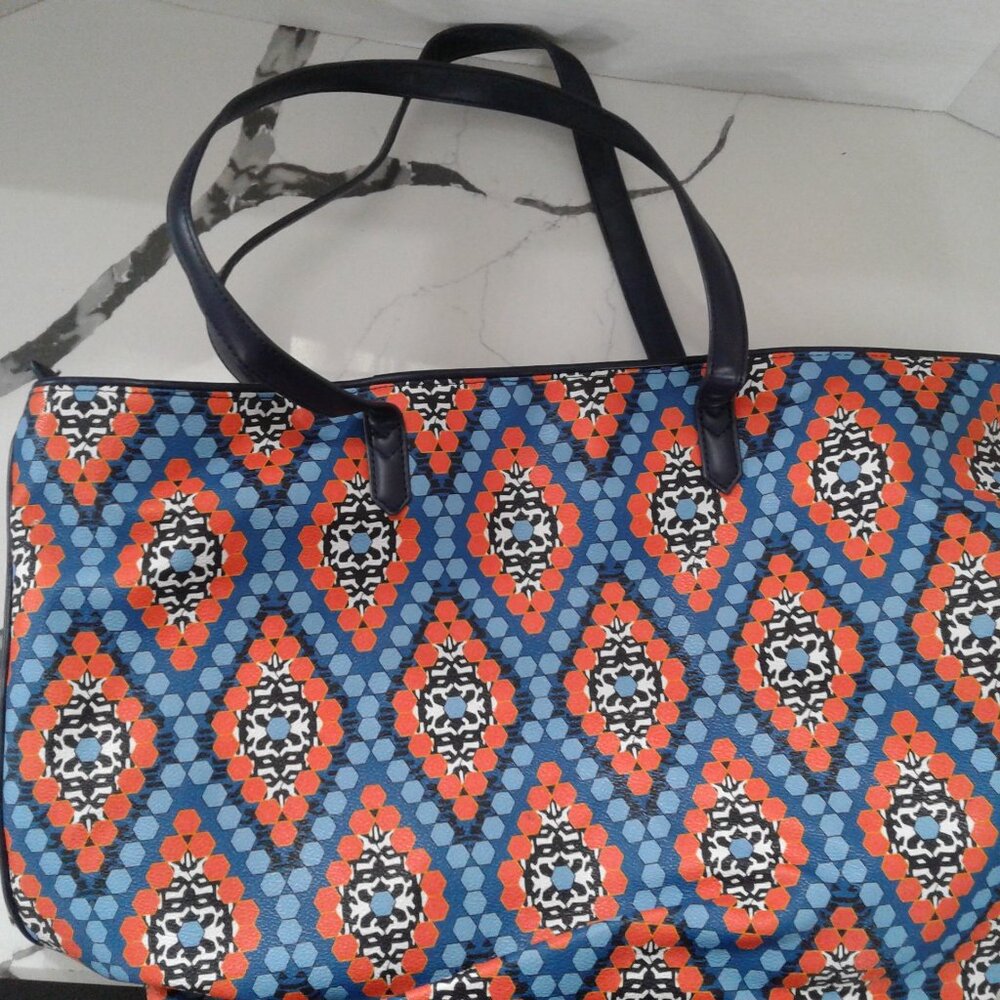Vera Bradley Orange/Blue/White Tote